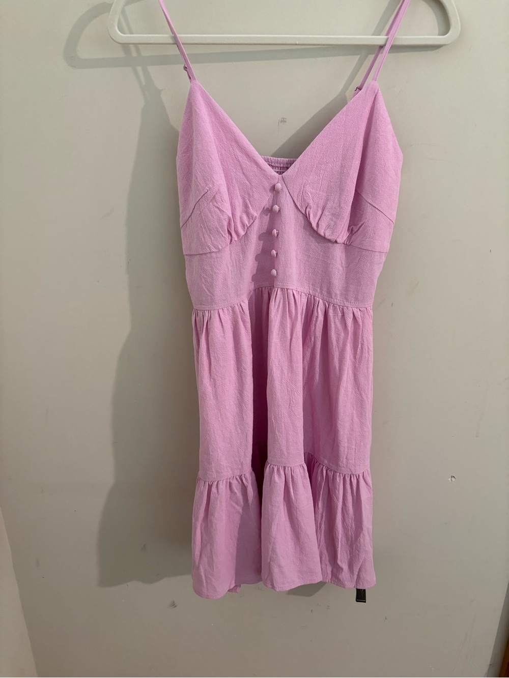 Pink Tiered Spaghetti-Strap Dress - women’s small